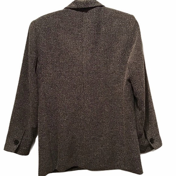 Cold Water Creek Blazer Jacket Button Up Black and Gray 8P - Picture 2 of 4